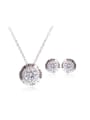 thumb Alloy White Gold Plated Fashion Letters Artificial Stones Two Pieces Jewelry Set 0