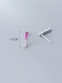thumb 925 Sterling Silver With Cubic Zirconia Plated Simplistic Geometric Stud Earrings 3