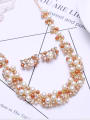 thumb Fashion Imitation Pearls Rhinestones Alloy Two Pieces Jewelry Set 2