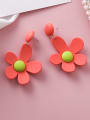 thumb Alloy With Rose Gold Plated Simplistic Flower Drop Earrings 1