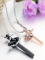 thumb Fashion Cross Rings Pendant Titanium Lovers Necklace 1