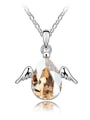 thumb Simple Water Drop austrian Crystal Little Angel Wings Alloy Necklace 1