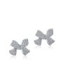 thumb New micro impregnated zircon Bow Earrings 0