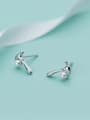 thumb Creative Hammer Shaped Artificial Pearl S925 Silver Stud Earrings 1