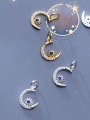 thumb 925 Sterling Silver With Cubic Zirconia  Personality Moon Charms 2