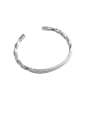 thumb 925 Sterling Silver With Platinum Plated Simplistic Twist Opening Bangles 3