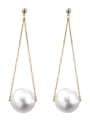thumb Alloy With Rose Gold Plated Fashion Fringe  Artificial Pearl Threader Earrings 4