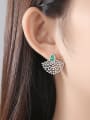 thumb Copper inlaid cubic zirconia fan-shaped exaggerated earrings 1