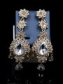 thumb Exaggerated Cubic Glass Rhinestones Two Pieces Jewelry Set 1