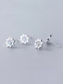 thumb 925 Sterling Silver With Silver Plated Simplistic Octagonal star Stud Earrings 0