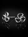 thumb Simple Tiny Hollow Flowery 925 Sterling Silver Stud Earrings 2
