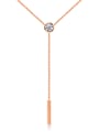 thumb Stainless Steel With Rose Gold Plated Simplistic Square Necklaces 0