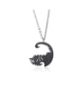 thumb Stainless Steel With  Cute Black And White Puppy Couple  Necklaces 3