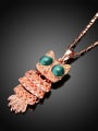 thumb Lovely Rose Gold Plated Owl Opal Stone Necklace 2