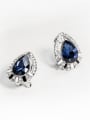 thumb Personality Blue Water Drop Stone Stud Earrings 1