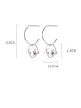 thumb 925 Sterling Silver With Platinum Plated Simplistic  Human head Hook Earrings 2
