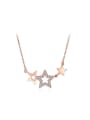 thumb Fashion Rose Gold Star Shaped Crystal Necklace 0