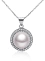 thumb Freshwater Pearl Zircon Round Necklace 0
