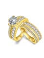 thumb Fashion Gold Plated Zircons Double Ring 0