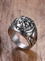 thumb Punk Style Lion Shaped Stainless Steel Ring 1