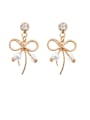 thumb Alloy With Artificial Pearl Simplistic Bowknot Stud Earrings 0
