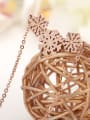 thumb Europe And The United States Steel Anti Allergy Rose Gold Snow Short Necklace 3