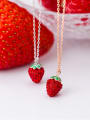 thumb 925 Sterling Silver With Rhinestone Fashion Strawberry Necklaces 2