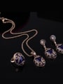 thumb 2018 Alloy Antique Gold Plated Vintage style Artificial Stones Three Pieces Jewelry Set 1