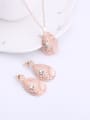 thumb Alloy Rose Gold Plated Trendy style Opal and CZ Two Pieces Jewelry Set 1