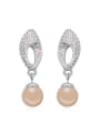 thumb Exquisite Imitation Pearls Shiny Tiny Crystals Alloy Stud Earrings 3