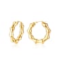 thumb Stainless Steel With Gold Plated Simplistic Round Hoop Earrings 0
