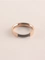 thumb Black Ceramic Smooth Fashion Titanium Ring 1