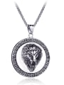 thumb Stainless Steel With Antique Silver Plated Trendy Animal lion's head Necklaces 0