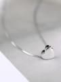 thumb Simple Heart shaped Silver Necklace 2
