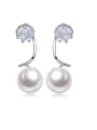 thumb AAA zircon minimalist Shell Pearl Earrings 0