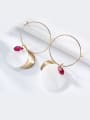 thumb Round-shaped austrian Crystals hoop earring 1