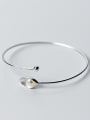 thumb All-match Open Design Artificial Pearl Leaf Shaped Bangle 0