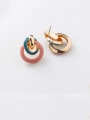 thumb Alloy With Rose Gold Plated Fashion Round Stud Earrings 2