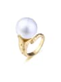 thumb Fashionable Snake Shaped Artificial Pearl Ring 0