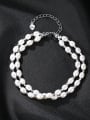 thumb Pure Silver Freshwater Pearl double Bracelet 2