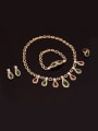 thumb Alloy Imitation-gold Plated Vintage style Artificial Water Drop shaped Stones Four Pieces Jewelry Set 1