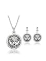 thumb Alloy Silver Plated Fashion Round-shaped Two Pieces Jewelry Set 0