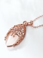 thumb Retro style Hollow Oval Opal Necklace 1