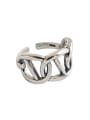 thumb 925 Sterling Silver With Antique Silver Plated Vintage Hollow Geometric Free Size Rings 0