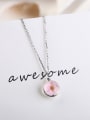 thumb Fashion Glass Ball Flowery Silver Necklace 1