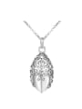 thumb Retro style Hollow Oval Opal Necklace 2