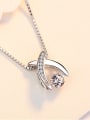 thumb Fashion X shaped Rotatable Zircon 925 Silver Single Pendant 1