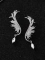 thumb Alloy With Platinum Plated Delicate Angel Wing Drop Earrings 3