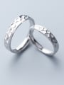thumb 925 Sterling Silver With Platinum  Plated Simplistic Geometric  Free Size  Rings 2