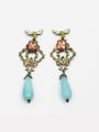thumb Vintage Hollow Pattern Natural Stone Earrings 0